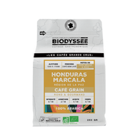 Café de spécialité Biodyssée Grand Cru Honduras Marcala 250g – café en grains bio aux notes de miel, noisette et fruits rouges, torréfié artisanalement.