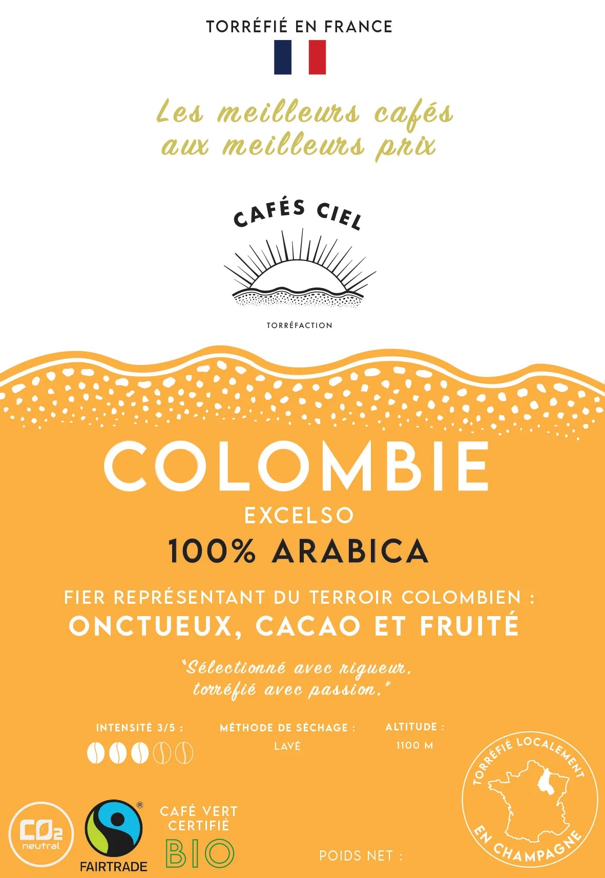 Cafés Ciel - COLOMBIE Excelso - 250g